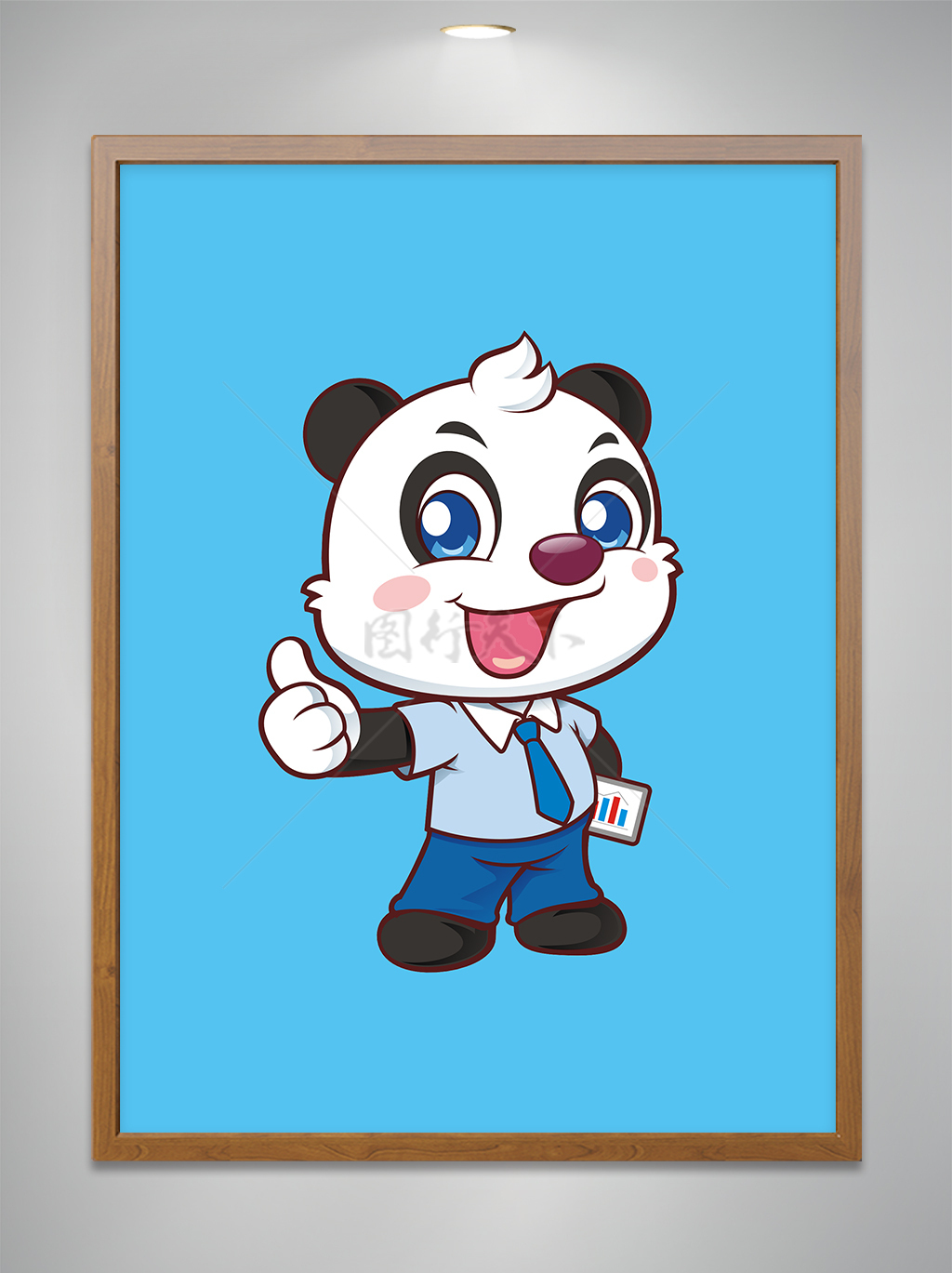 卡通可爱熊猫商务经理竖大拇指
